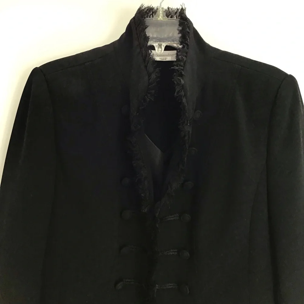Soft Surroundings Stratford Military Style Jacket Blazer Steam Punk Black Size M - Picture 4 of 10